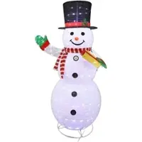 Tarrington House Schneemann klappbar, Polyester, 91 x 80 x 180 cm, 200 LEDs, kaltweiß