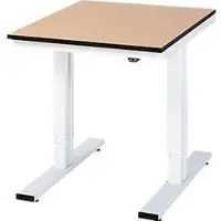 RAU Werktisch Adlatus, elektrisch höhenverstellbar, 22 mm MDF-Platte, bis 300 kg, B 750 x T 1000 x H 720-1120 mm, braun/lichtgrau