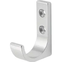 Hermeta Mantelhaken 0149 einfach Ausladung 51,5 mm Aluminium silberfarbig eloxiert Höhe 65 mm