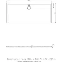 Hoesch Duschwanne MUNA 1800x800x30mm we