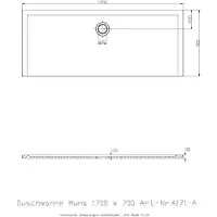 Hoesch Mineralguss-Duschwanne MUNA 1700 x 700 x 30 mm weiß