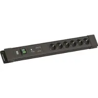 Bachmann CONNECTUS 6xCEE7/3, 1xGVS-Plus 1xSchalter 2,0m CEE7/7 Schwarz