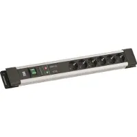 Bachmann CONNECTUS 6xCEE7/3, 1xGVS 1xSchalter 2,0m CEE7/7 Grau