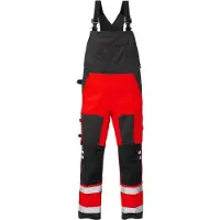 Fristads High Vis Latzhose Kl. 2 1015 PLU 101019 - warnschutz-rot/schwarz - C150