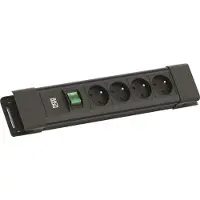 Bachmann CONNECTUS 4xUTE, 1xSchalter 2,0m CEE7/3 Schwarz