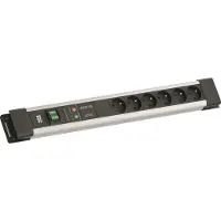Bachmann CONNECTUS 6xUTE, 1xGVS 1xSchalter 2,0m CEE7/7 Grau