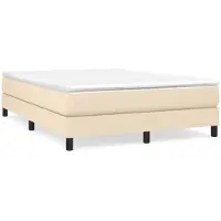 Syfax Boxspringbett mit Matratze Creme 160x200 cm Stoff