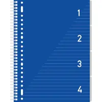 Kangaro Collegeblock 4in1, DIN A4, 100 Blatt, liniert, blau Einband aus PP, 80 g/qm Papier, inkl