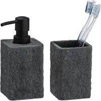 Wenko Bad-Accessoire-Set »Villata«, Polyresin, grau