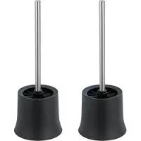 Wenko 2 WC-Garnitur Basic schwarz Kunststoff