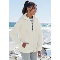 Elbsand Fleecejacke mit Kapuze Übergangsjacke aus Teddy-Fleece mit verstellbarer Kapuze