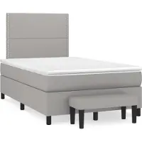 Syfax Boxspringbett mit Matratze Hellgrau 120x200 cm Stoff