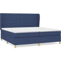 Syfax Boxspringbett mit Matratze Blau 200x200 cm Stoff