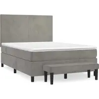 Syfax Boxspringbett mit Matratze Hellgrau 140x190 cm Samt