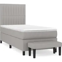 Syfax Boxspringbett mit Matratze Hellgrau 90x190 cm Stoff