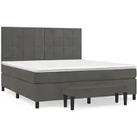 Syfax Boxspringbett mit Matratze Dunkelgrau 180x200 cm Samt