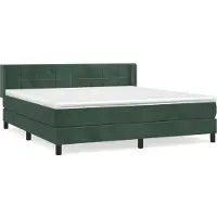 Syfax Boxspringbett mit Matratze Dunkelgrün 180x200 cm Samt