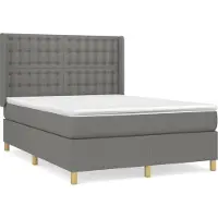 Syfax Boxspringbett mit Matratze Dunkelgrau 140x190 cm Stoff