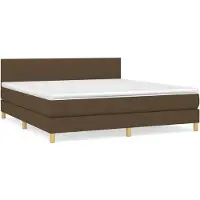 Syfax Boxspringbett mit Matratze Dunkelbraun 180x200 cm Stoff