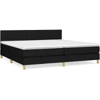 Syfax Boxspringbett mit Matratze Schwarz 200x200 cm Stoff