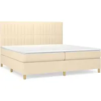 Syfax Boxspringbett mit Matratze Creme 200x200 cm Stoff