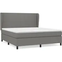 Syfax Boxspringbett mit Matratze Dunkelgrau 180x200 cm Stoff