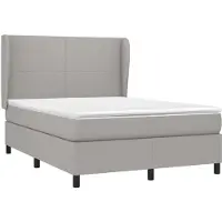 Syfax Boxspringbett mit Matratze Hellgrau 140x190 cm Stoff