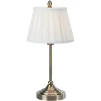 Markslöjd Tischlampe Oxford, messing / gold, für Wohn- / Esszimmer, Textil / Stoff / Seide, Tischlampe