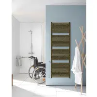 Zehnder Design-Heizkörper Toga TO-150-050, Bronze, 1436 x 35 x 500 mm, montagefertig mit Wandkonsolen