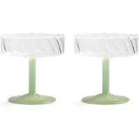 &Klevering - Coupe Twirl Champagnerglas, grün (2er-Set)