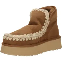 Mou für Damen. MU.FW681000A Lederstiefeletten Mini Eskimo Platform braun (41), 8 bis 10 cm, Keine, Lässig