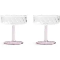 &Klevering - Coupe Twirl Champagnerglas, pink (2er-Set)