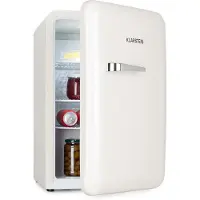 Klarstein Audrey Retro-Kühlschrank 70 Liter 3 Regale 2 Türfächer Innenbeleuchtung Vintage-Creme