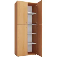 VCM Aktenschrank "Büroschrank Bücher Ordner Aktenschrank Lona 5fach", braun (buche), B:70cm T:40cm, Obermaterial: 100% Holz Wood., Schränke, Aktenschrank