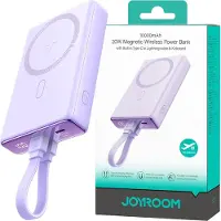 JOYROOM JR-PBM01 Tragbarer Akku 10.000 mAh 20 W mit Ständer + Lightning auf USB-C Kabel – Lila