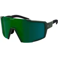 SCOTT Shield Compact Sonnenbrille kaki green AMP white chrome S2