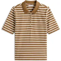 Tommy Hilfiger Damen Poloshirt Kurzarm 1985 Pique Regular Fit, Braun (Hunter Bro