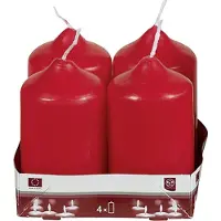 Idena Stumpenkerze 9xØ5cm rot 4 Pack