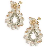 LOTT. gioielli Damen Schmuck Flower Double Drop - Goudkleurig - Größe ONESIZE