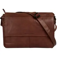 Spikes & Sparrow Leder Businesstasche Laptoptasche mit Laptopfach Ronn Messenger Bag Brandy braun