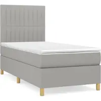 Syfax Boxspringbett mit Matratze Hellgrau 100x200 cm Stoff