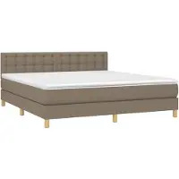 Syfax Boxspringbett mit Matratze Taupe 160x200 cm Stoff