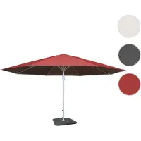 Mendler Sonnenschirm Meran II, Gastronomie Marktschirm, Ø 5m Polyester/Alu Mast weiß 28kg rot mit Ständer