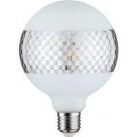 Paulmann Globe 125mm Ringspiegel silberfarben glanz kariert LED-Leuchtmittel E27 Warmweiß