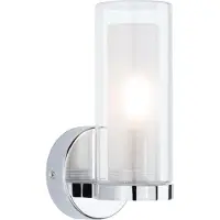 Paulmann Luena LED Wandleuchte IP44 Dim. Chrom/Clear - , Luena, dimmbar, Metallisch, für Badezimmer, Metall, Modern