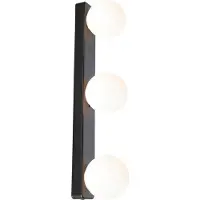 Paulmann Gove Wandleuchte IP44 Dim. Matt Schwarz/Satin - , Gove, dimmbar, Schwarz, für Wohnzimmer, Glas, Modern