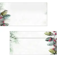 Sigel Weihnachtsumschläge Christmas Garland, DIN lang, 90 g/m², Tannenzapfenmotiv, 50 Stück