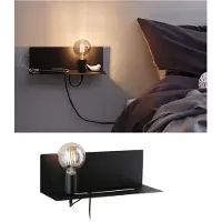 Paulmann Wandlampe Devara, dimmbar, schwarz, für Schlafzimmer, Metall, Modern, Wandleuchte, Wandlampe Innen