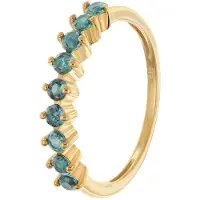 Trendor 28982 Damenring Gold 333/8K mit Dunkelblauen Zirkonias