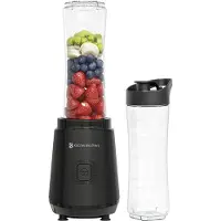 Kitchenbrothers Mini Standmixer - Mixer to Go - Smoothie Maker - 2 To-Go Becher 600 ml - Schwarz